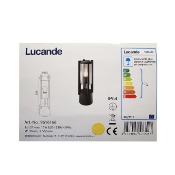 Lucande - Lauko lempa BRIENNE 1xE27/15W/230V IP54