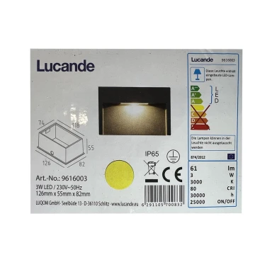 Lucande - LED Įmontuojamas lauko šviestuvas MITJA LED/3W/230V IP65