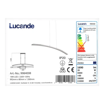 Lucande - LED Pakabinamas sietynas LORIAN LED/19W/230V