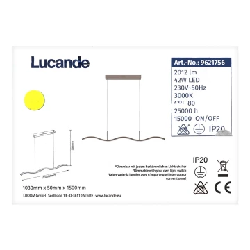 Lucande - LED Reguliuojamas pakabinamas sietynas BRAMA LED/42W/230V