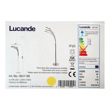 Lucande - LED Reguliuojamas toršeras CATRIONA 5xLED/5W/230V