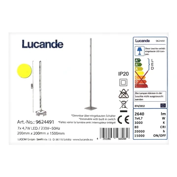 Lucande - LED Reguliuojamas toršeras MARGEAU 7xLED/4,7W/230V