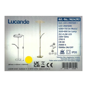 Lucande - LED Reguliuojamas toršeras PARTHENA LED/29,1W/230V + LED/5,3W/230V