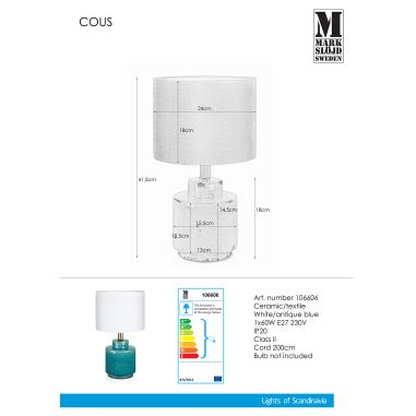 Markslöjd 106606 - Stalinis šviestuvas COUS 1xE27/60W/230V