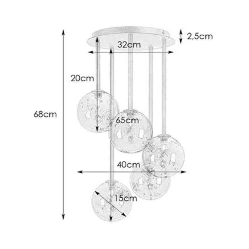 Markslöjd 108111 - Sietynas ant stiebo UNIVERSE 5xG9/20W/230V