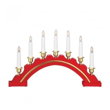 Markslöjd 700447 - Kalėdinė žvakidė CELINE 7xE10/3W/230V raudona