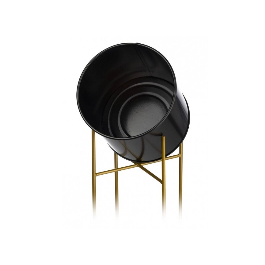 Metalinis vazonas OSLO 95x17 cm juodas/auksinis