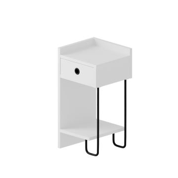 Naktinis staliukas CACTUS 60x29,5 cm baltas/juodas