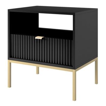Naktinis staliukas NOVA 56x54 cm juoda/auksas