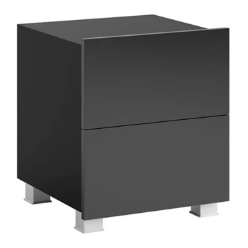 Naktinis staliukas PAVO 45x40 cm blizgi juoda/matinė juoda