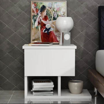 Naktinis staliukas YASSO 36,8x46,8 cm baltas