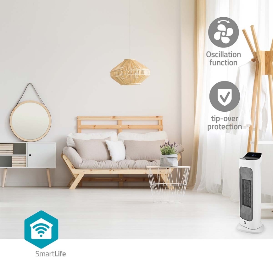 Ventiliatorius su keraminiu kaitinimo elementu Smartlife 1400/2000W/230V Wi-Fi Tuya + nuotolinio valdymo pultas