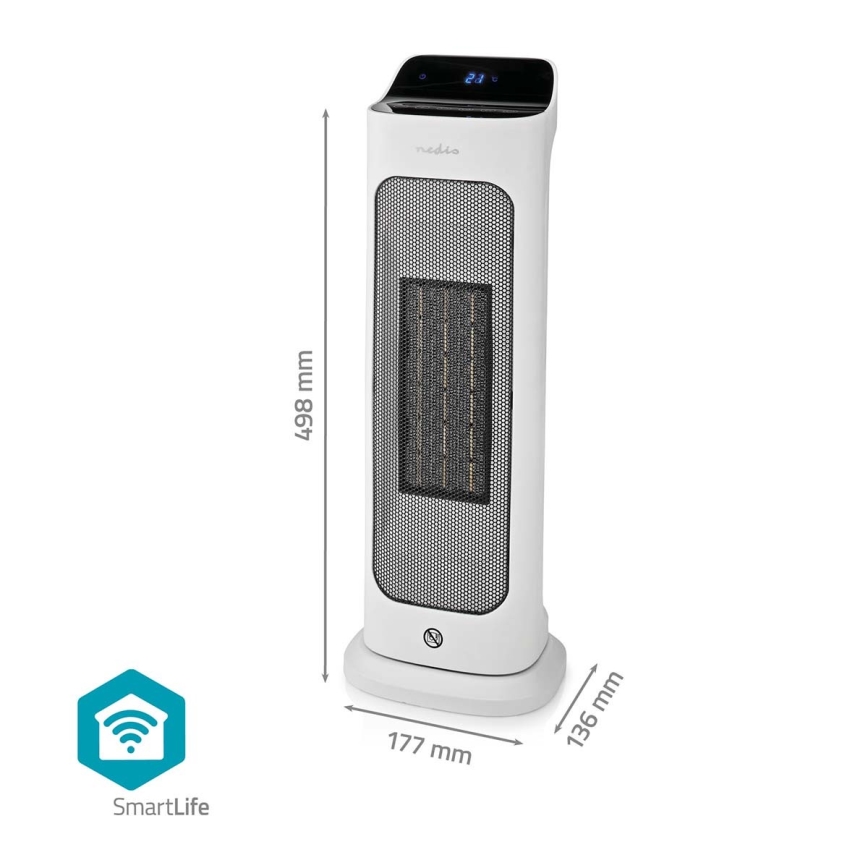 Ventiliatorius su keraminiu kaitinimo elementu Smartlife 1400/2000W/230V Wi-Fi Tuya + nuotolinio valdymo pultas