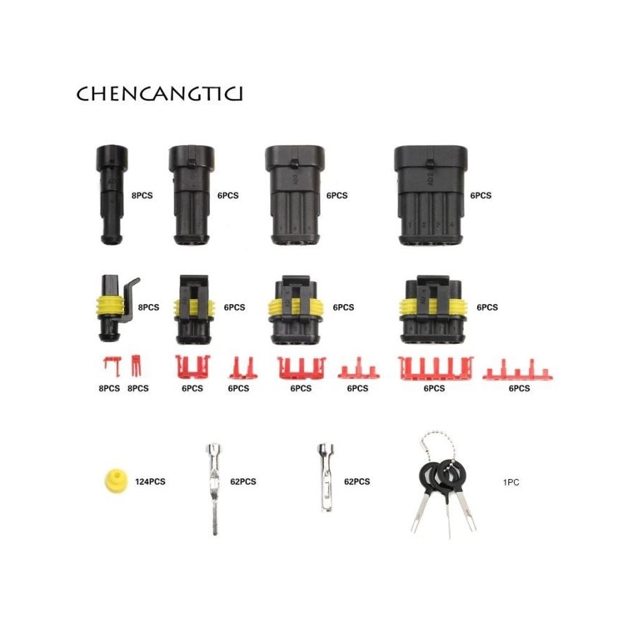 Neperšlampamų automobilinių jungčių komplektas AMP Tyco 353 vnt