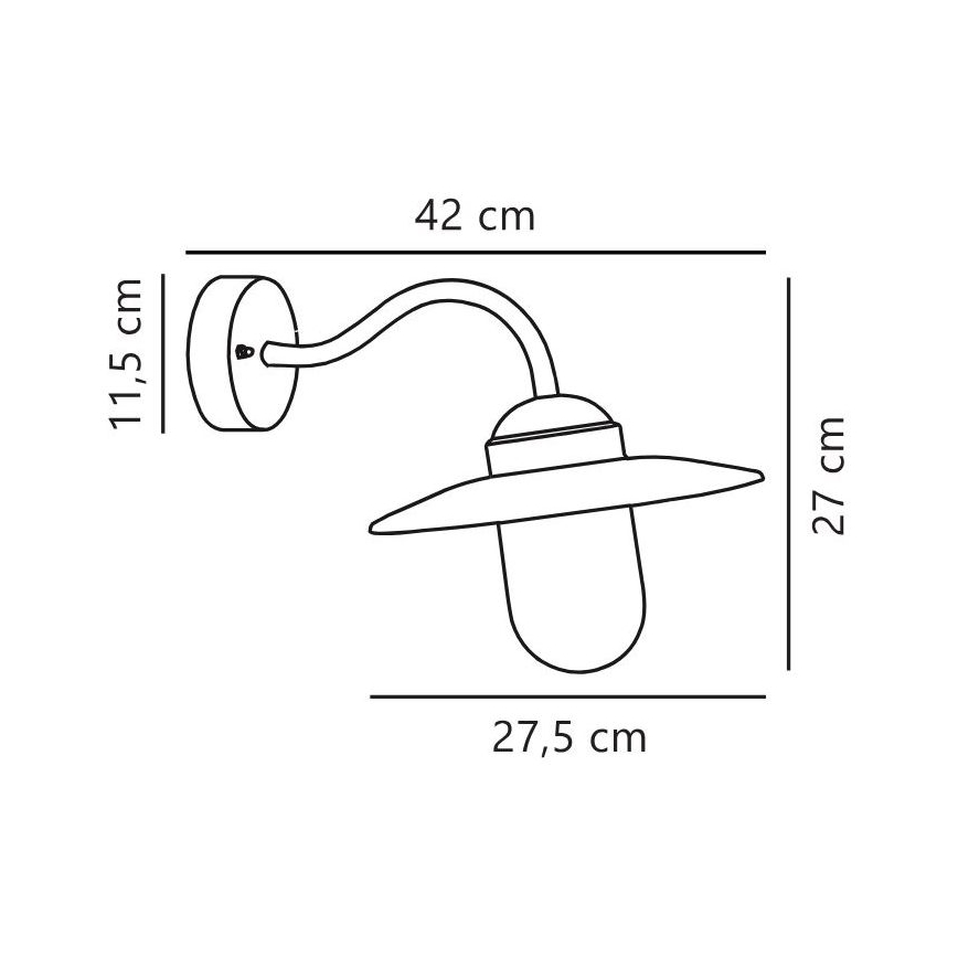 Nordlux - Lauko sieninis šviestuvas LUXEMBOURG 1xE27/60W/230V IP54 ruda/patina