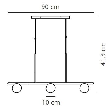 Nordlux - Pakabinamas sietynas CONTINA 3xG9/5W/230V juoda