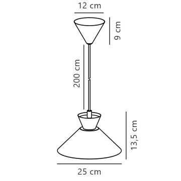 Nordlux - Pakabinamas sietynas DIAL 1xE27/40W/230V diametras 25 cm geltona