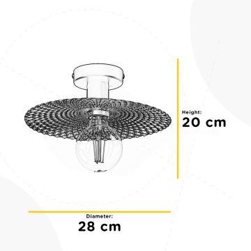 ONLI - Lubinis šviestuvas GOLDEN 1xE27/22W/230V diametras 28 cm auksas/juoda