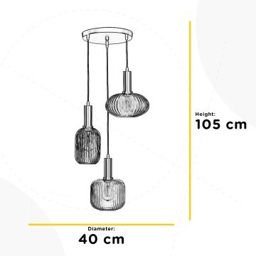 ONLI - Pakabinamas sietynas DOROTY 1xE27/22W/230V mėlyna/auksas