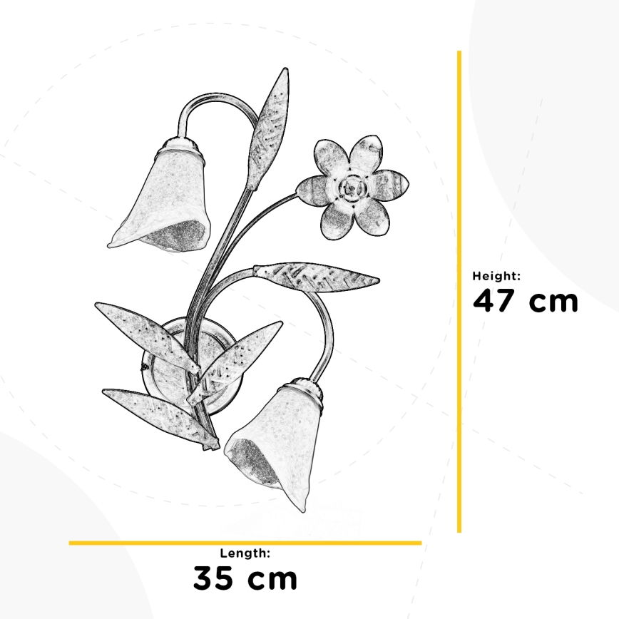 ONLI - Sieninis šviestuvas ALGA 2xE14/6W/230V bronza