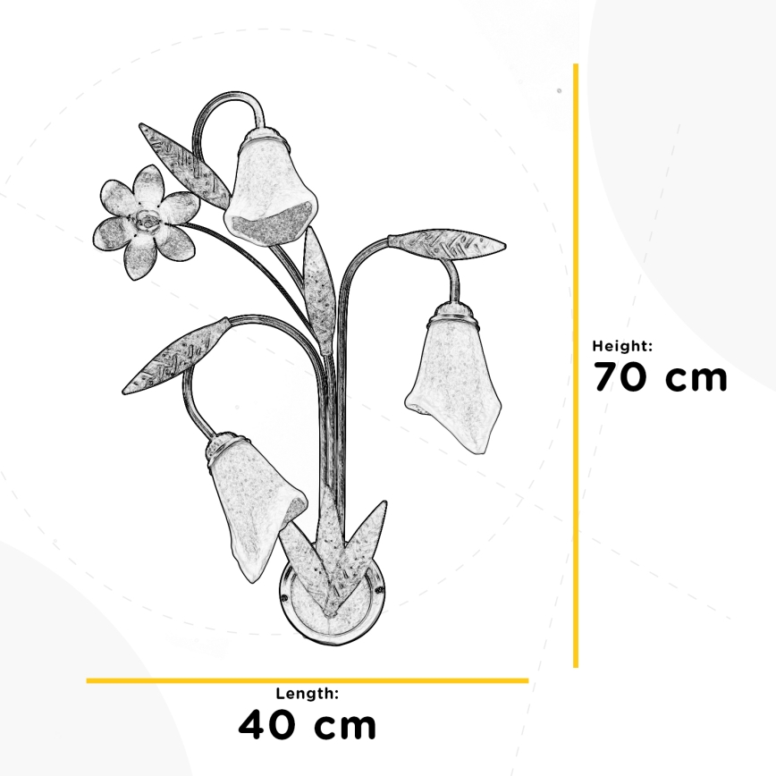 ONLI - Sieninis šviestuvas ALGA 3xE14/6W/230V bronza