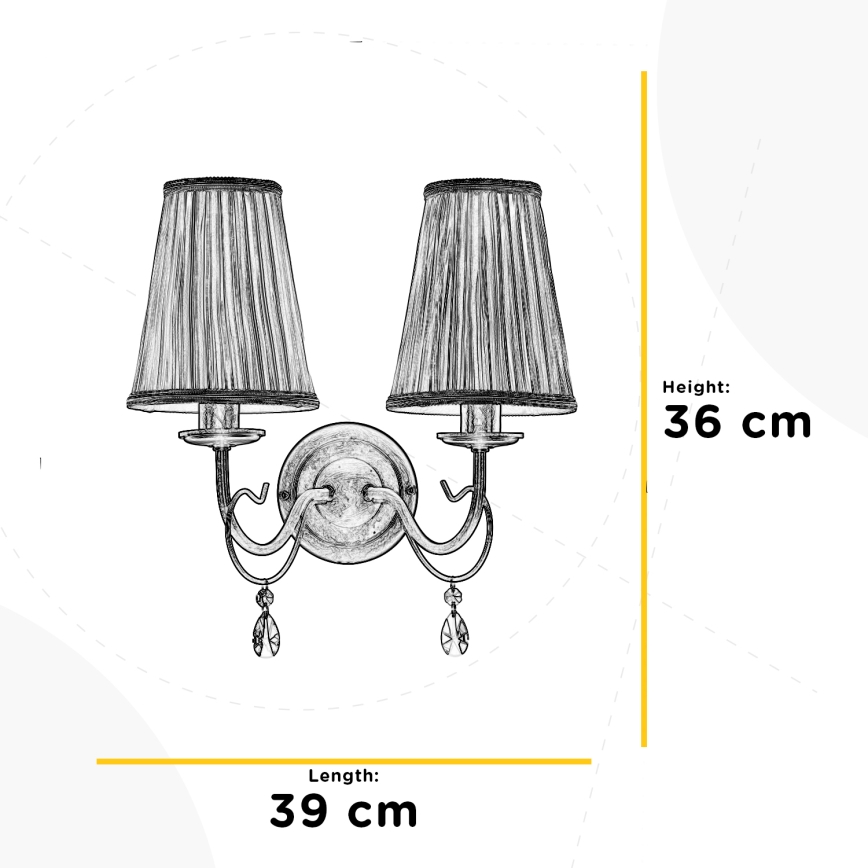 ONLI - Sieninis šviestuvas DELIA 2xE14/6W/230V