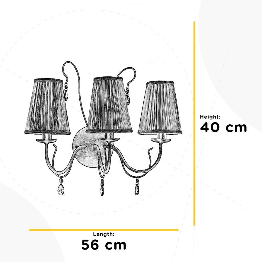 ONLI - Sieninis šviestuvas DELIA 3xE14/6W/230V