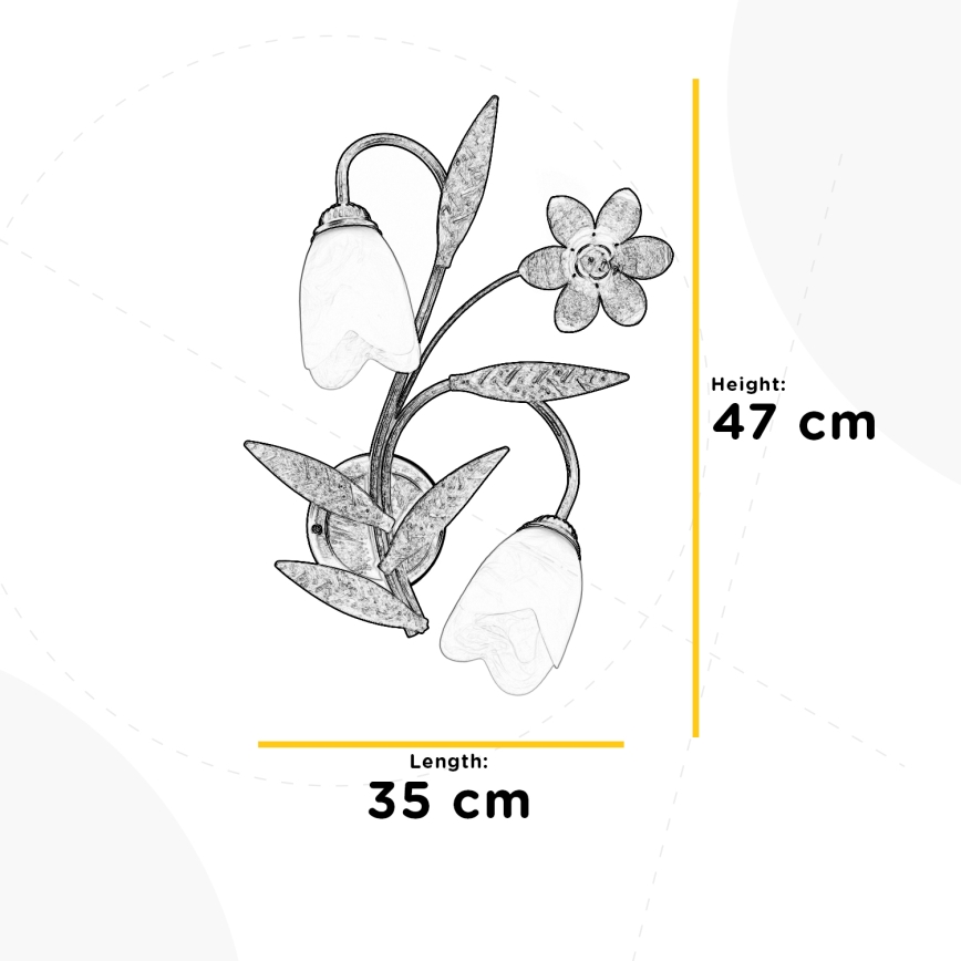 ONLI - Sieninis šviestuvas SONIA 2xE14/6W/230V