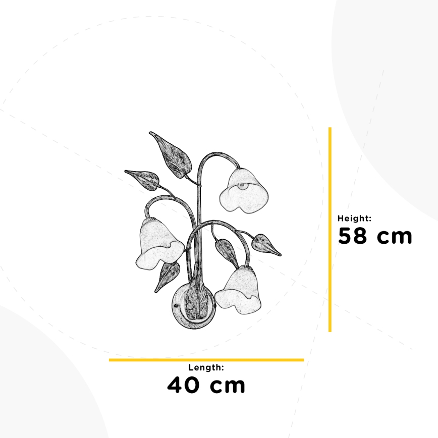 ONLI - Sieninis šviestuvas VANDA 3xE14/6W/230V