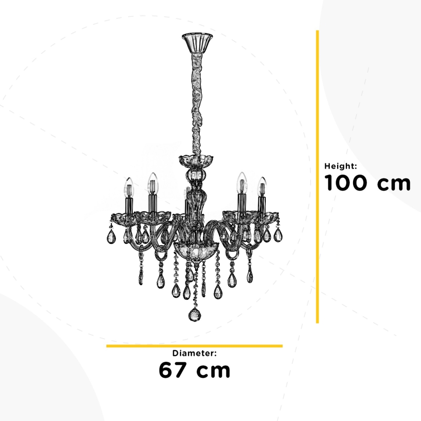 ONLI - Sietynas ant grandinės LINDA 5xE14/6W/230V