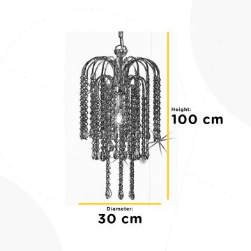 ONLI - Sietynas ant grandinės PIOGGIA 1xE27/22W/230V chromas