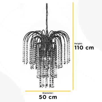 ONLI - Sietynas ant grandinės PIOGGIA 5xE14/6W/230V chromas