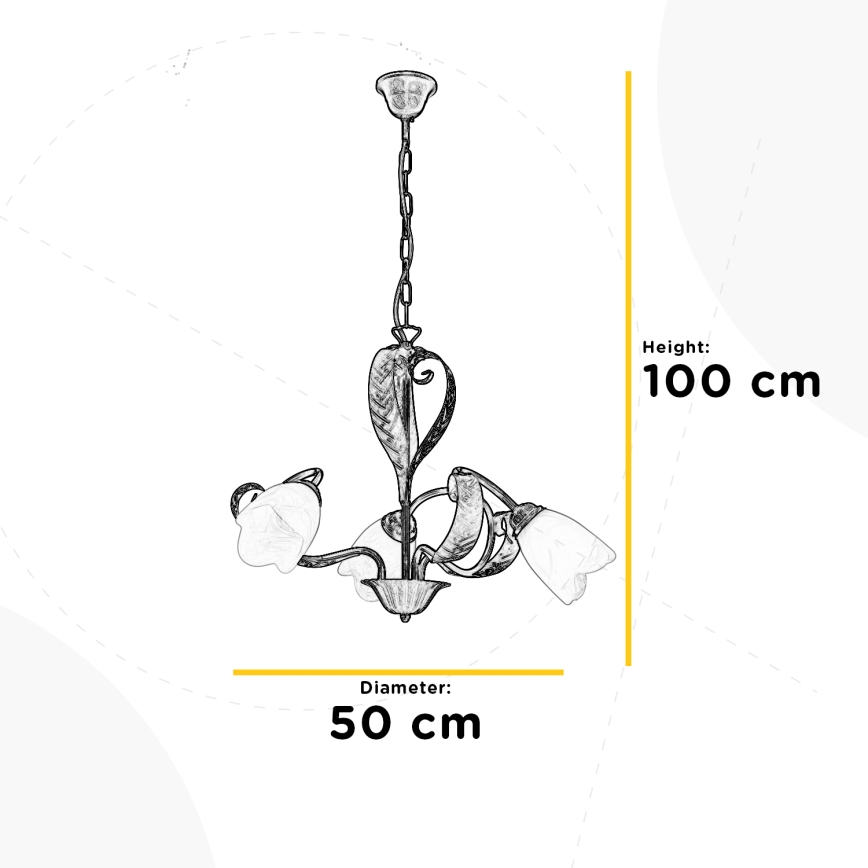 ONLI - Sietynas ant grandinės SONIA 3xE14/6W/230V