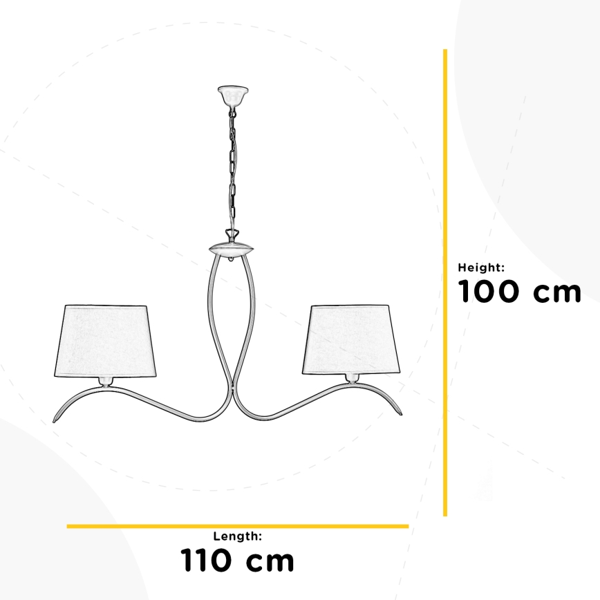 ONLI - Sietynas, kabinamas ant grandinės ZEN 2xE27/22W/230V