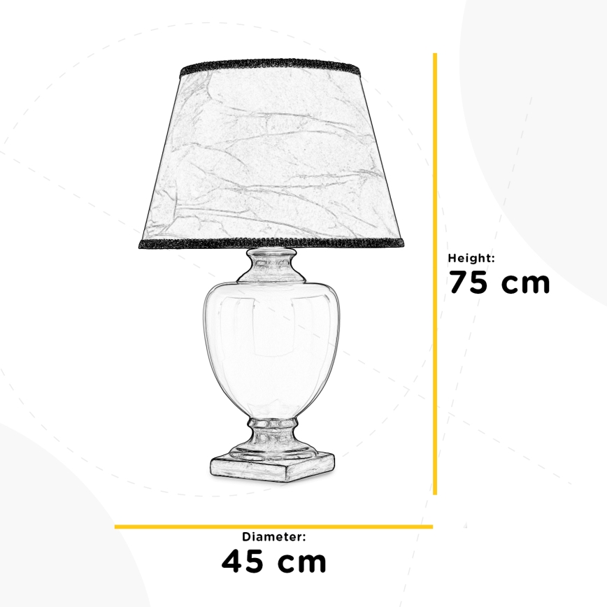 ONLI – Stalinė lempa MOZART 1xE27/22W/230V juoda/auksinė 75 cm