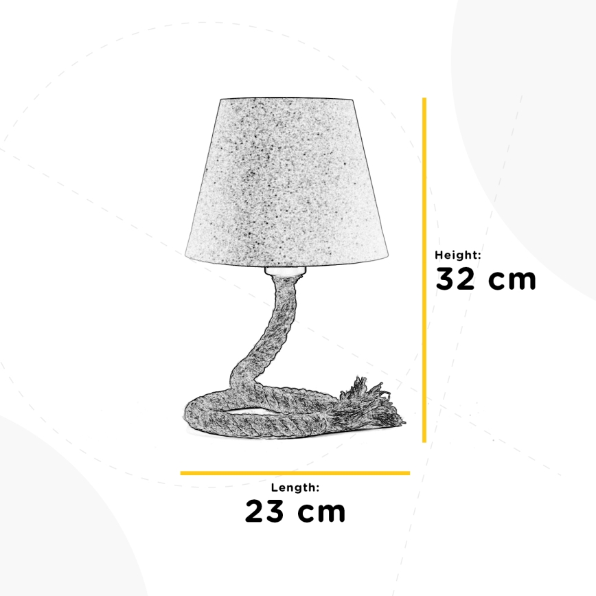 ONLI - Stalinis šviestuvas CORDA 1xE27/22W/230V 32 cm smėlio spalva