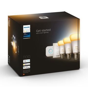 Pagrindinis komplektas Philips Hue White Ambiance 3xE27/8W 2200-6500K + prijungiamas prietaisas ir nuotolinio valdymo pultas