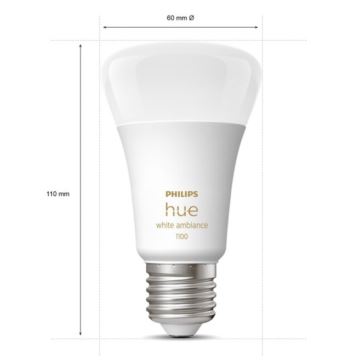 Pagrindinis komplektas Philips Hue White Ambiance 3xE27/8W 2200-6500K + prijungiamas prietaisas ir nuotolinio valdymo pultas