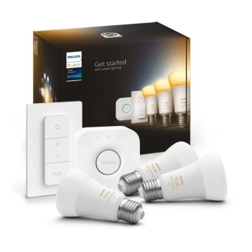 Pagrindinis komplektas Philips Hue White Ambiance 3xE27/8W 2200-6500K + prijungiamas prietaisas ir nuotolinio valdymo pultas