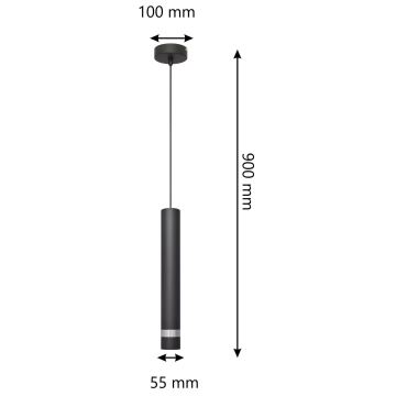 Pakabinamas LED Sietynas TUBA 1xGU10/4,8W/230V juodas/chromo