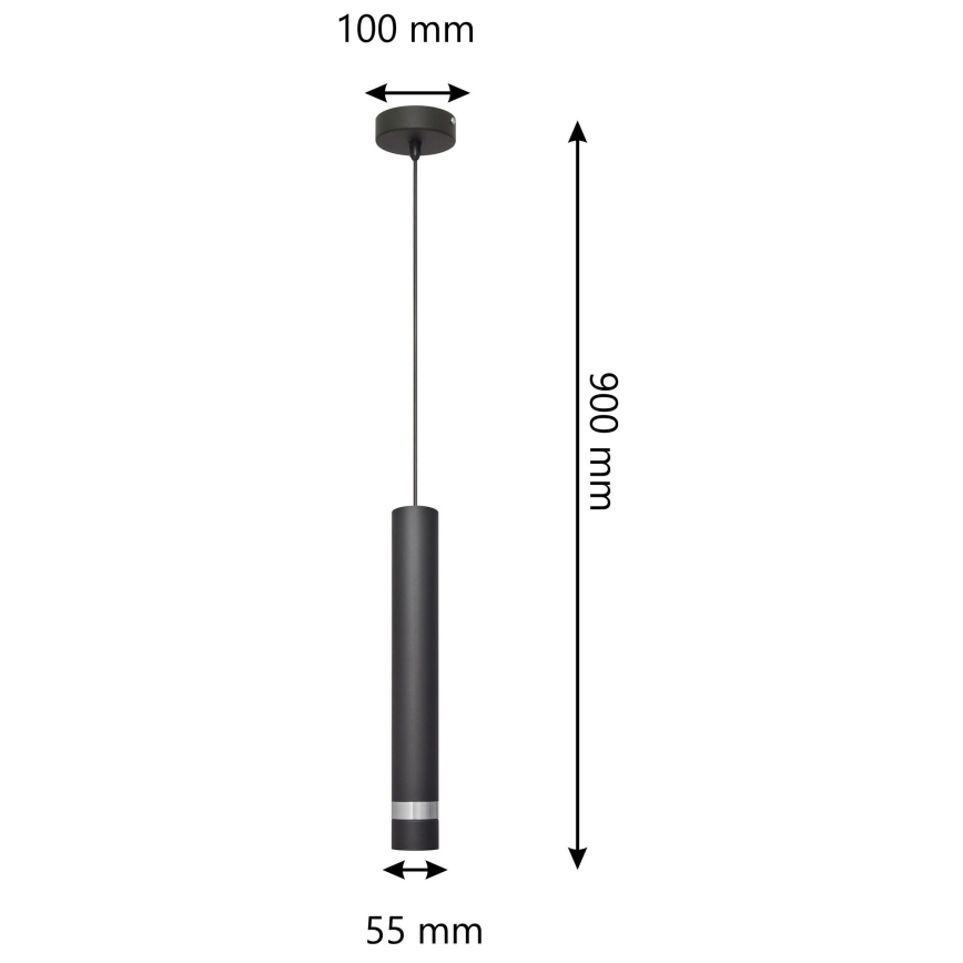 Pakabinamas LED Sietynas TUBA 1xGU10/4,8W/230V juodas/chromo