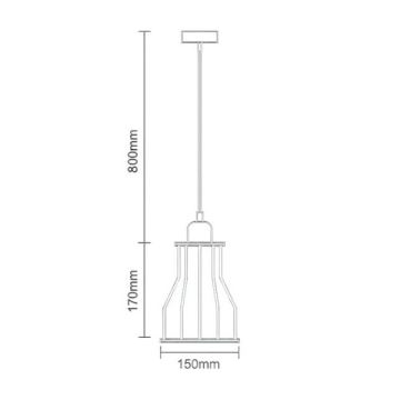 Pakabinamas sietynas 1xE27/60W/230V diametras 15 cm juoda