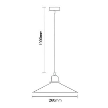 Pakabinamas sietynas 1xE27/60W/230V diametras 26 cm juoda