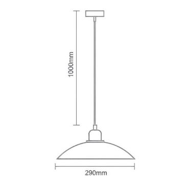 Pakabinamas sietynas 1xE27/60W/230V diametras 29 cm juoda