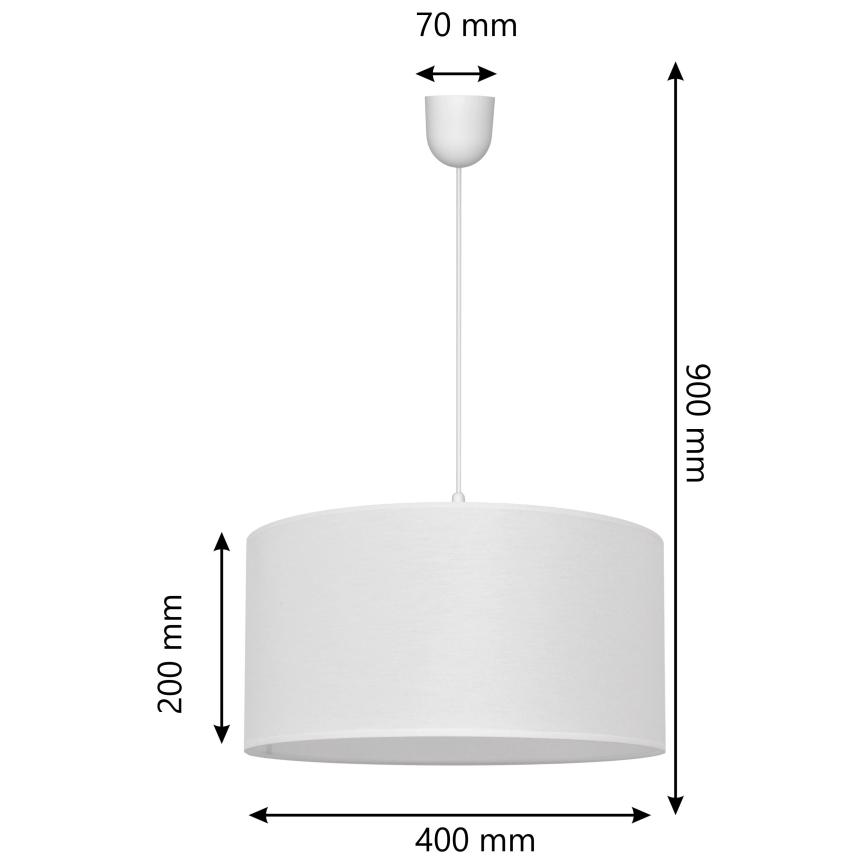 Pakabinamas sietynas ALBA 1xE27/60W/230V d. 40 cm baltas