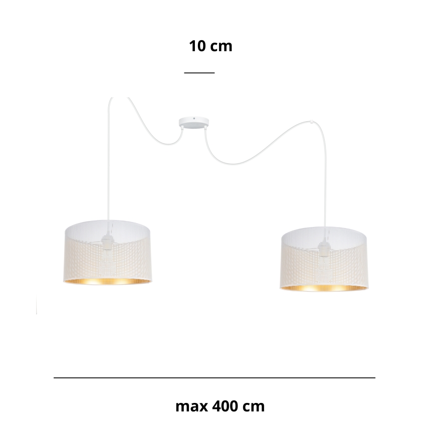 Pakabinamas sietynas ALDO 2xE27/60W/230V baltas