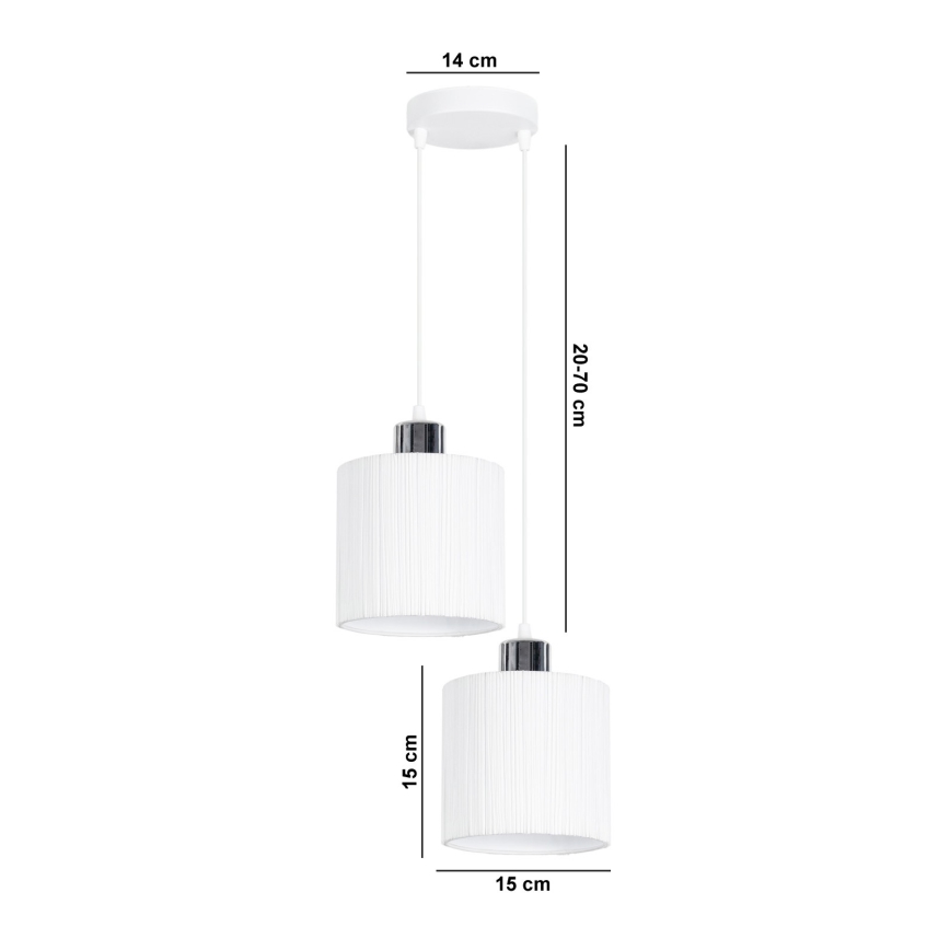 Pakabinamas sietynas BIZO 2xE27/60W/230V balta/pilka spalva