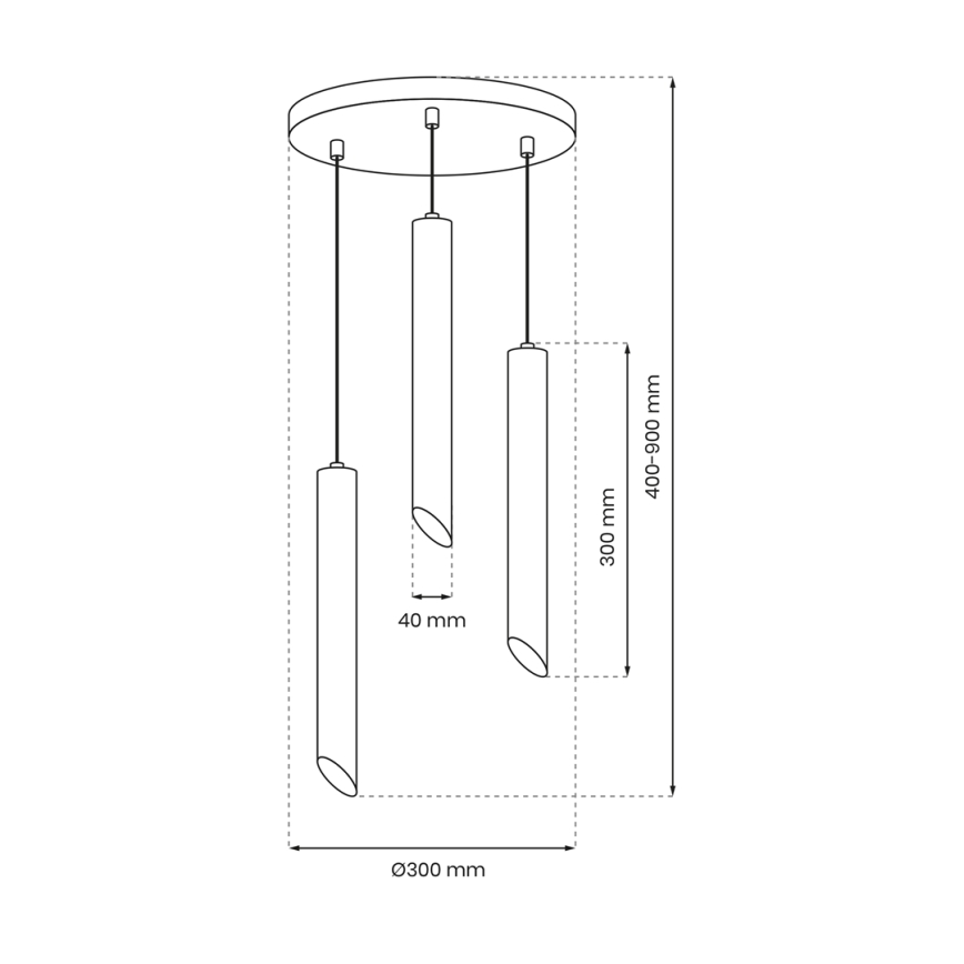 Pakabinamas sietynas CORTE 3xGU10/8W/230V juodas