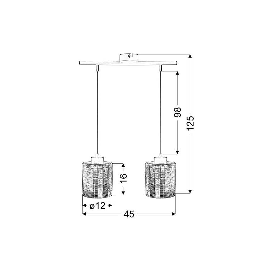 Pakabinamas sietynas COX 2xE27/60W/230V auksas