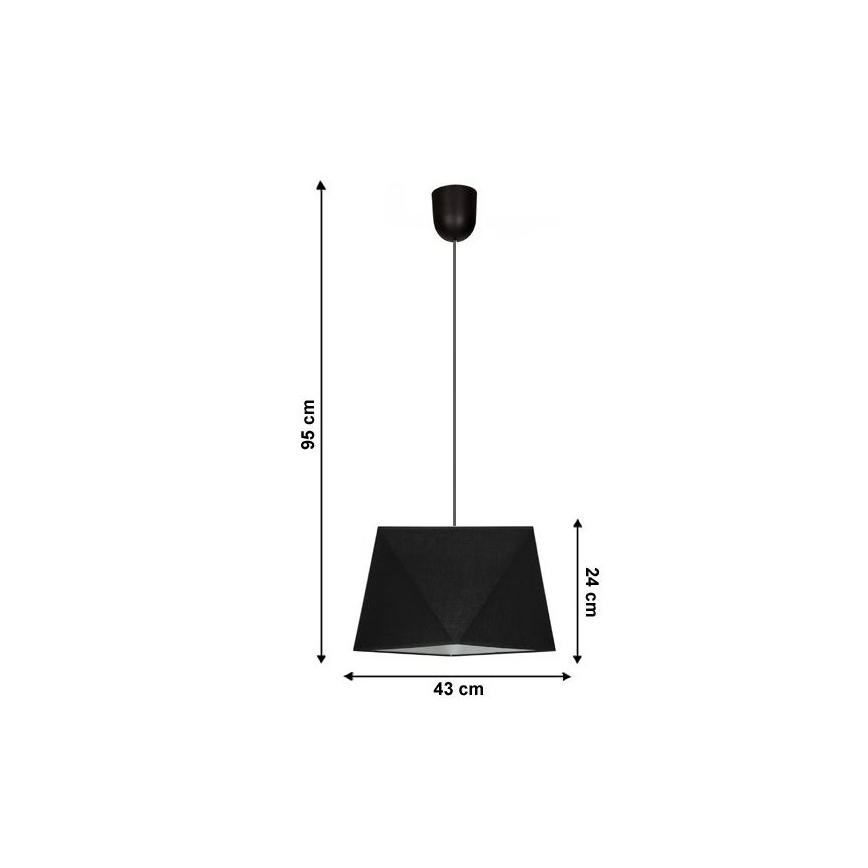 Pakabinamas sietynas DIAMENT 1xE27/60W/230V juodas